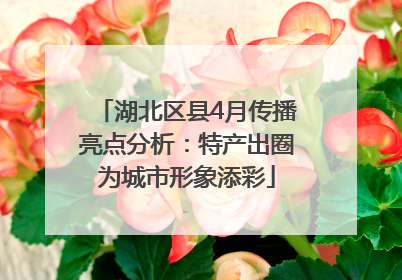 湖北区县4月传播亮点分析：特产出圈为城市形象添彩